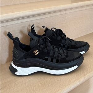 CHANEL Black Sneakers 39